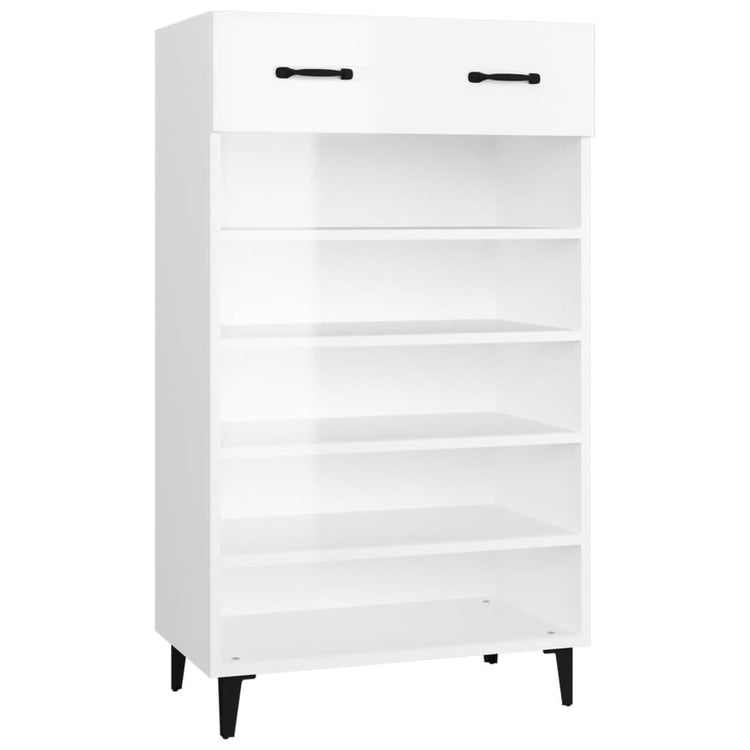 Vidaxl Schuhschrank 60x35x105 cm verarbeitetes Holz Hochglanz weiß