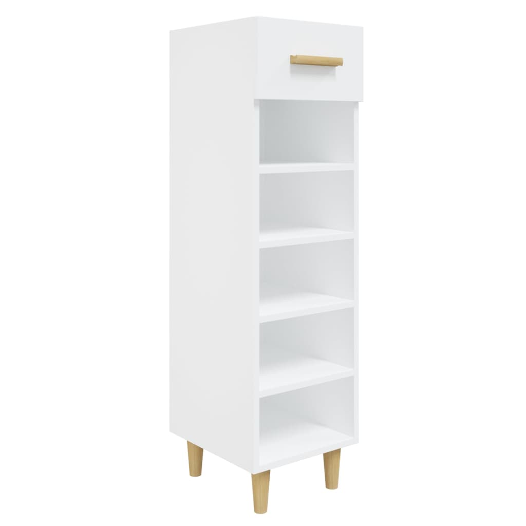 VIDAXL -Schuhschrank 30x35x105 cm propertiertes Holz weiß