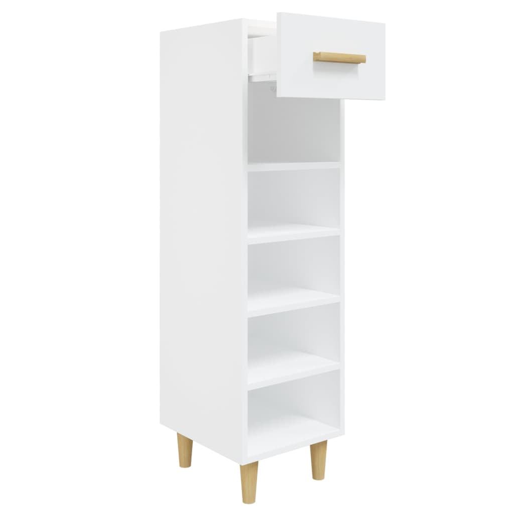 VIDAXL -Schuhschrank 30x35x105 cm propertiertes Holz weiß