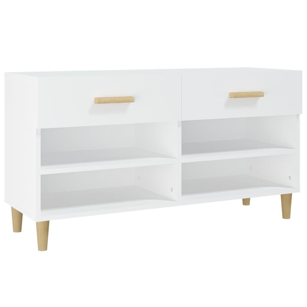 Vidaxl Schuhschrank 102x35x55 cm verarbeitetes Holz weiß