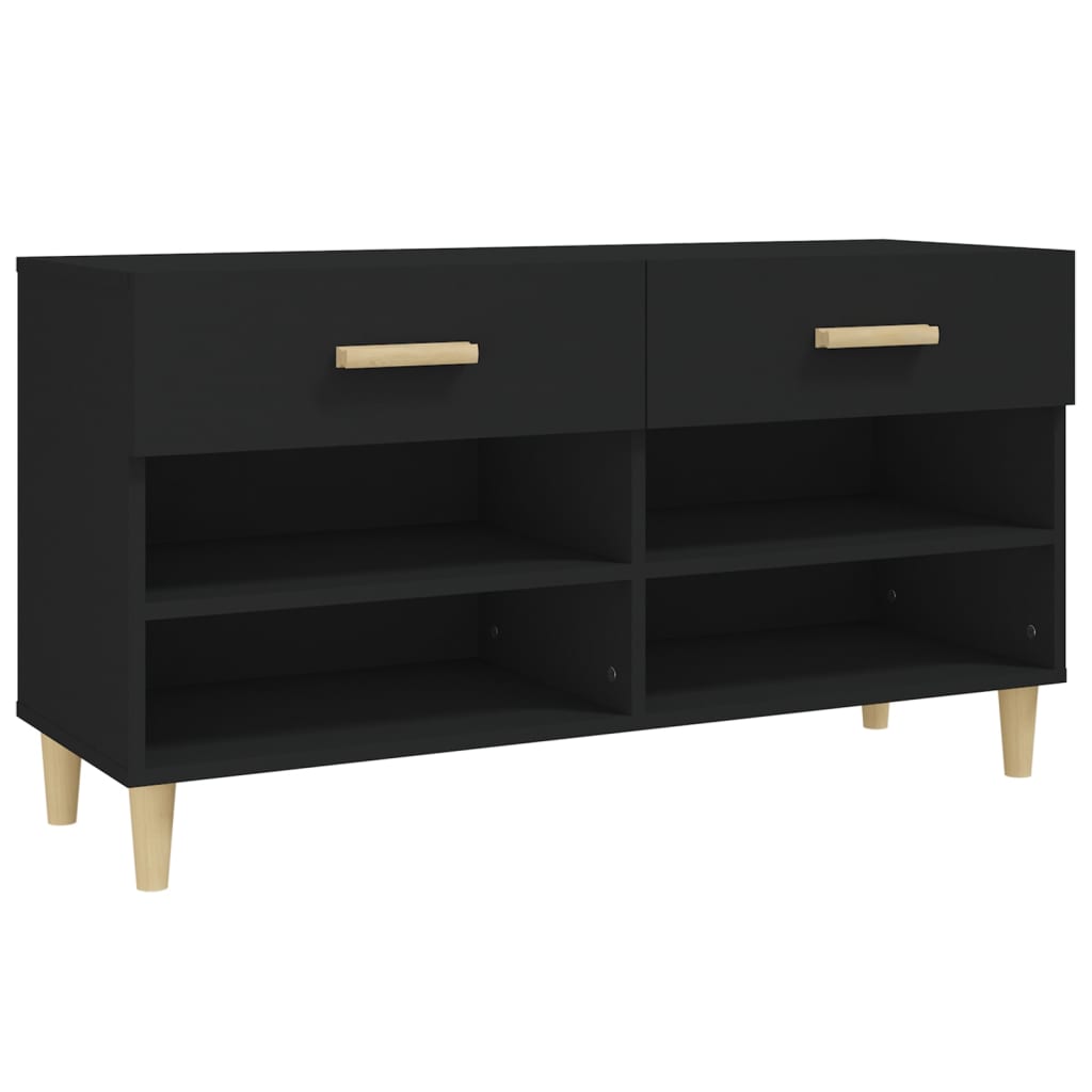 Vidaxl Schuhschrank 102x35x55 cm propertiertes Holzschwarz