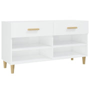 Vidaxl Schuhschrank 102x35x55 cm verarbeitetes Holz Hochglanz weiß - afbeelding 2