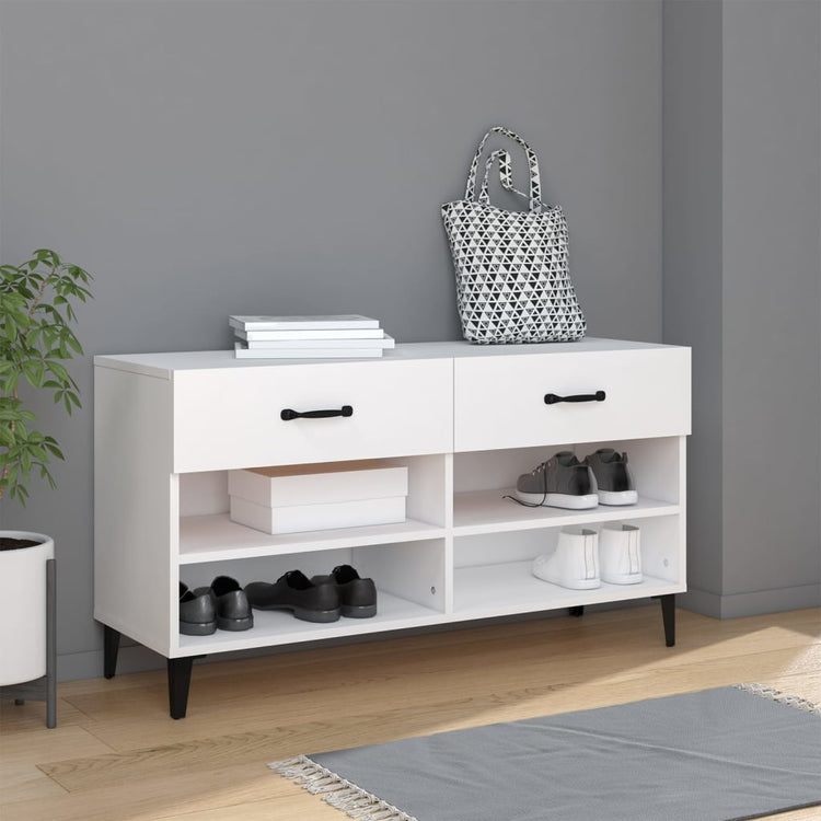 Vidaxl Schuhschrank 102x35x55 cm verarbeitetes Holz weiß
