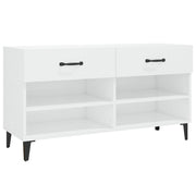 Vidaxl Schuhschrank 102x35x55 cm verarbeitetes Holz Hochglanz weiß - afbeelding 2