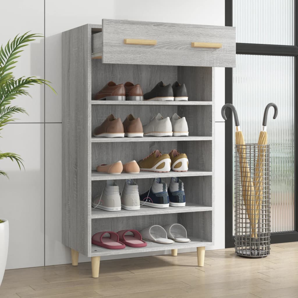 Vidaxx Schuhschrank 60x35x105 cm, Holzwerkstoff, Farbe Sonoma-Eiche grau