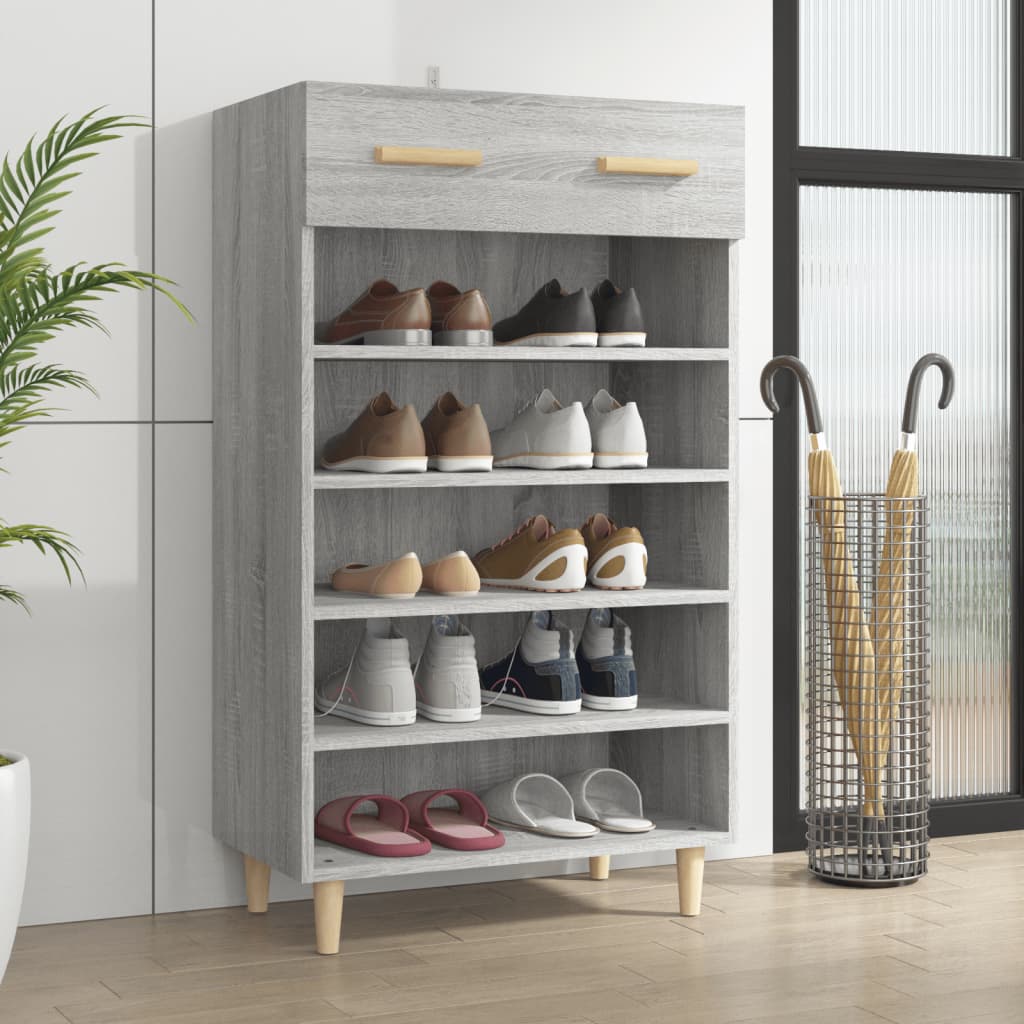 Vidaxx Schuhschrank 60x35x105 cm, Holzwerkstoff, Farbe Sonoma-Eiche grau