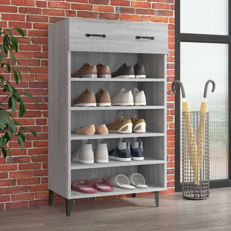 VIDAXL -Schuhschrank 60x35x105 cm profitiert Holzgrau Sonoma Eiche Farbe