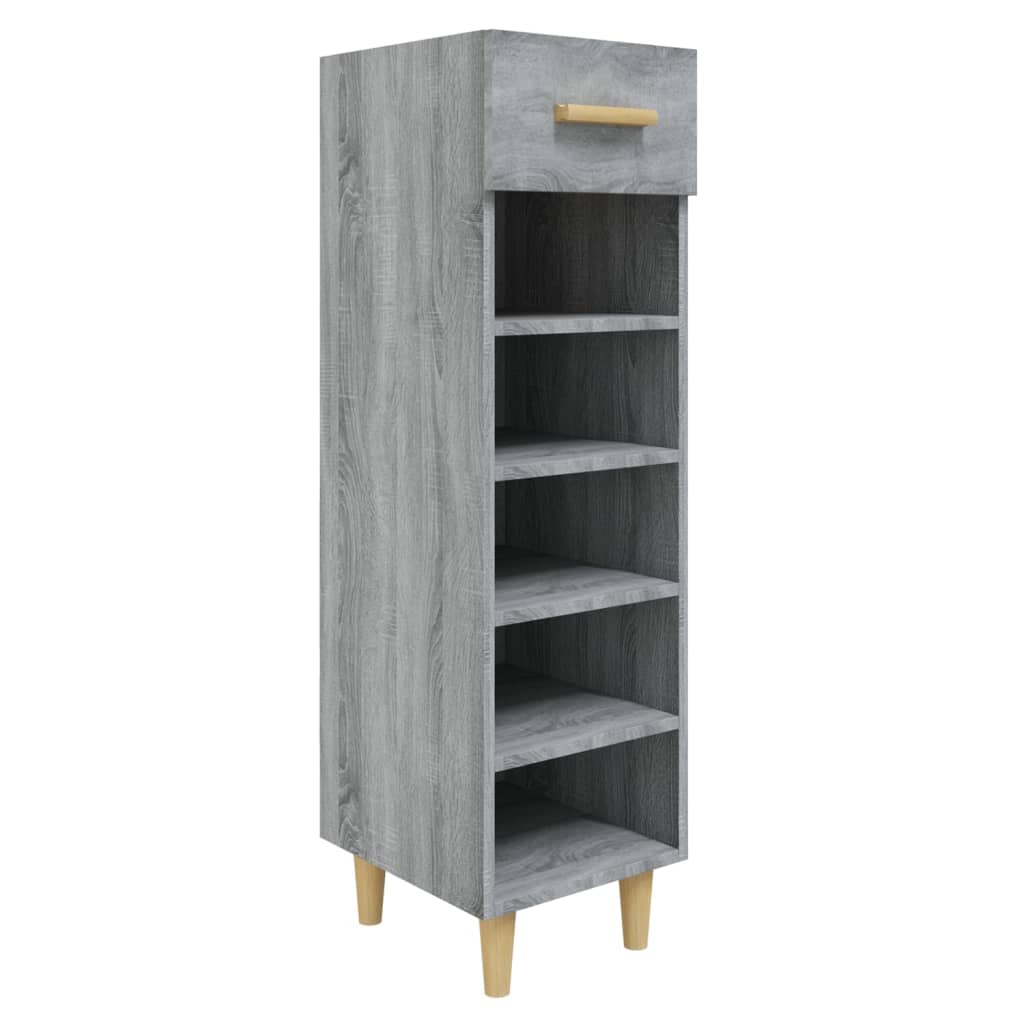 VIDAXL -Schuhschrank 30x35x105 cm propertiertes Holzgrau Sonoma Eiche Farbe