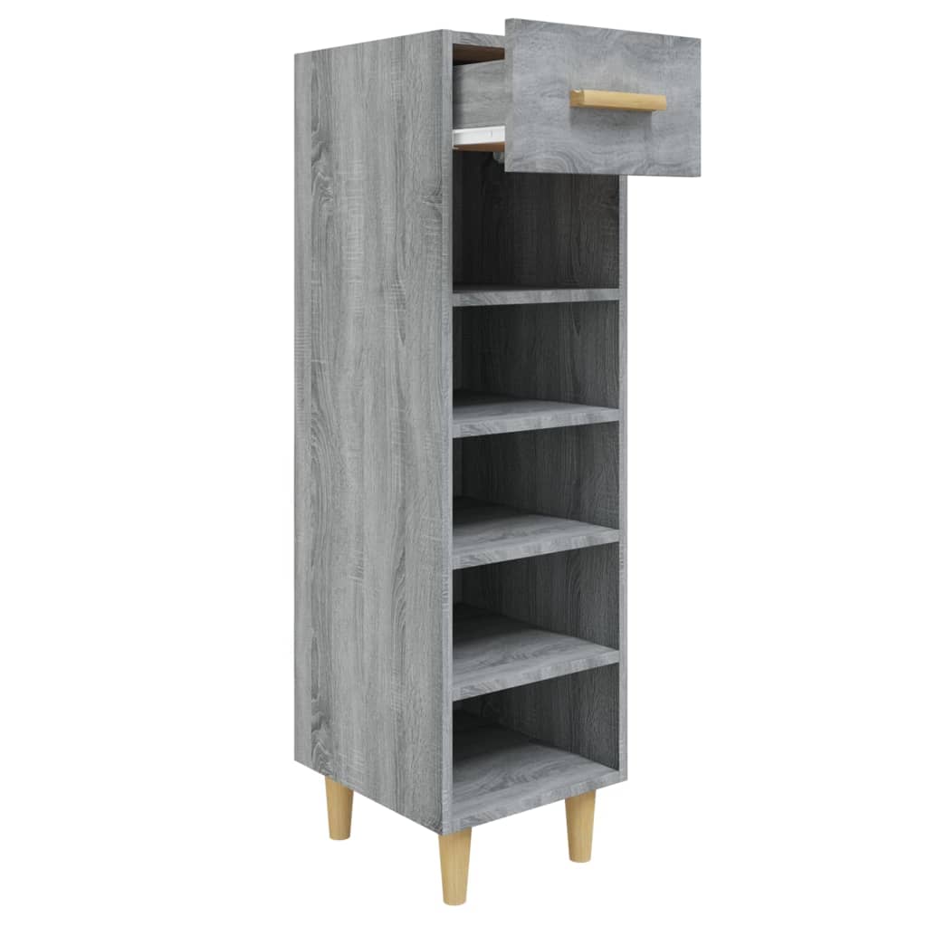 VIDAXL -Schuhschrank 30x35x105 cm propertiertes Holzgrau Sonoma Eiche Farbe