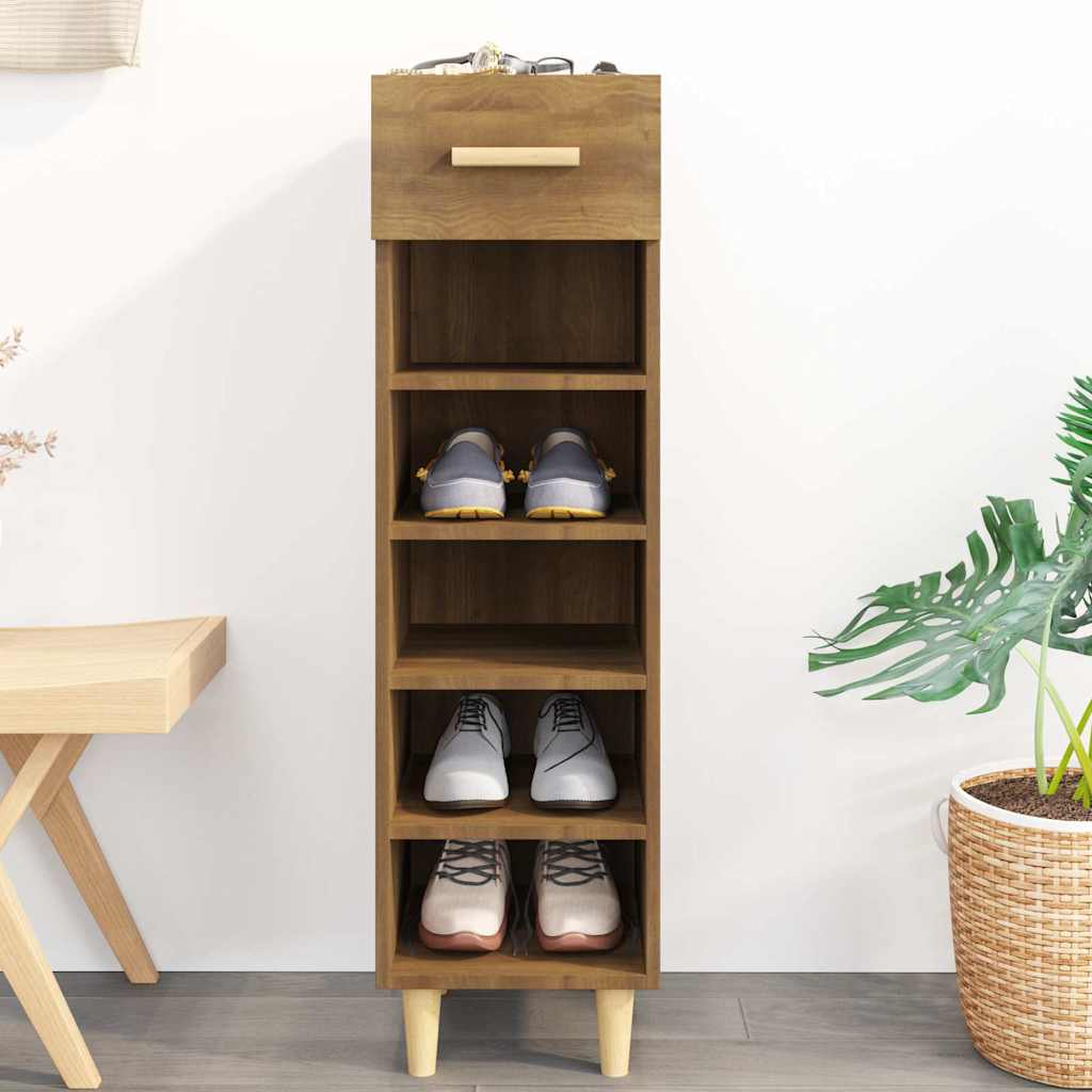 VIDAXL -Schuhschrank 30x35x105 cm Eigenschaften brauner Eichenfarbe