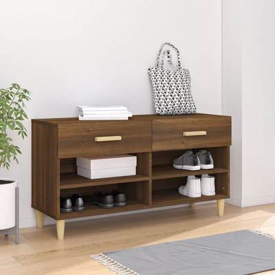 Vidaxl Schuhschrank 102x35x55 cm Schnittholzbraune Eiche Farbe
