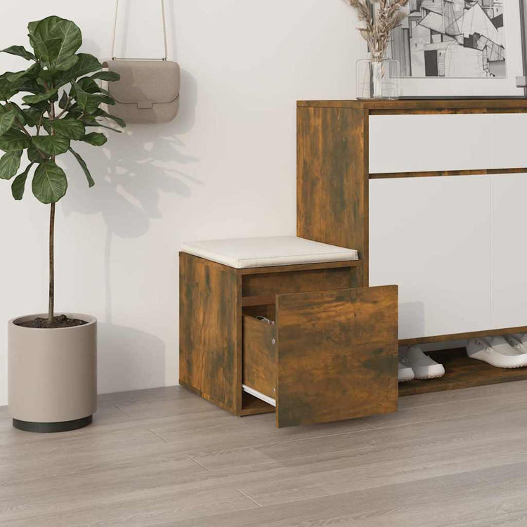 VIDAXL -Speicherbox mit Schublade 40,5 x 40 x 40 cm propertiertes Holzgeräuchchen -Eiche