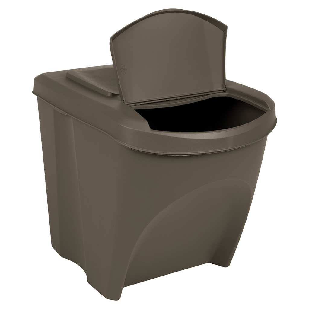 Vidaxl Mülldosen 3 ST Stapelbar 75 l Polypropengrau