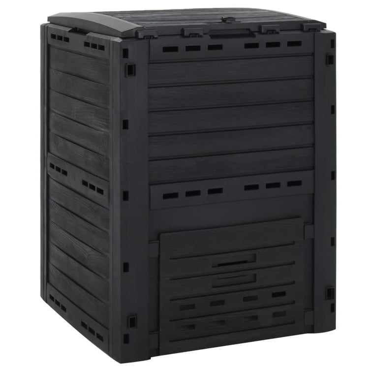 Vidaxl Compost Bin 280 l Polypropen Schwarz