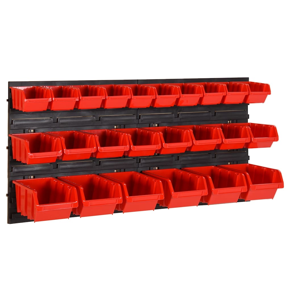 Vidaxx 26-teiliges Sortiersystem-Set 77x39 cm Polypropylen rot und schwarz