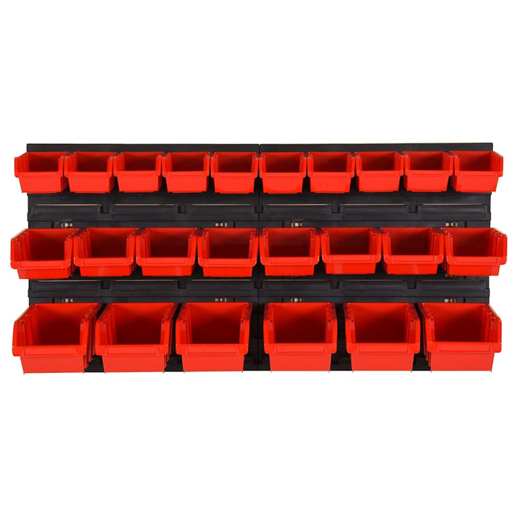 Vidaxx 26-teiliges Sortiersystem-Set 77x39 cm Polypropylen rot und schwarz