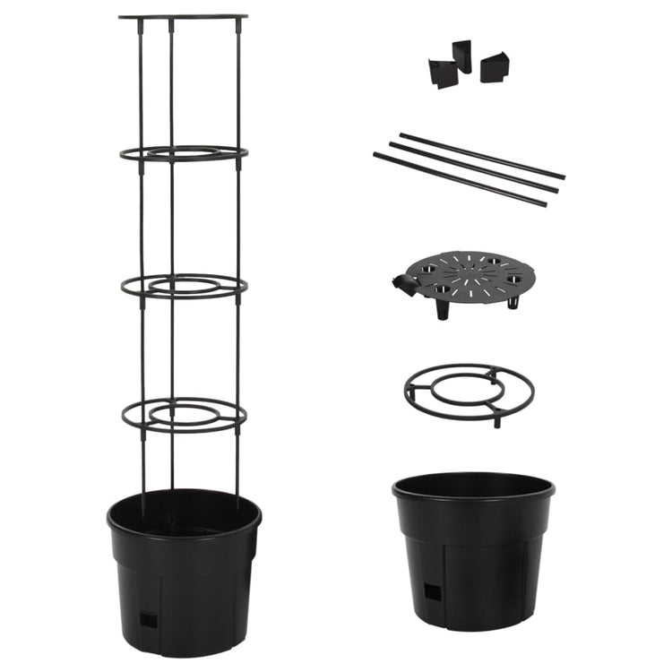 VIDAXL -Tomaten -Zuchtglas Ø29.5x115 cm Polypropen Anthrazit -gelöscht