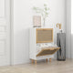 Vidaxl Schuhschrank 52x25x80 cm verarbeitetes Holz und natürlich Rattan White