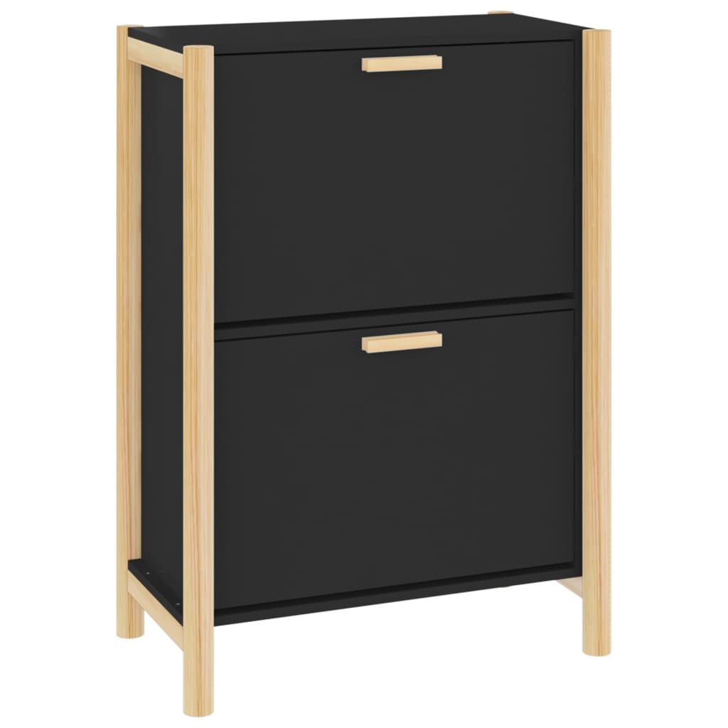 Vidaxl Schuhschrank 57,5x33x80 cm propertiertes Holzschwarz