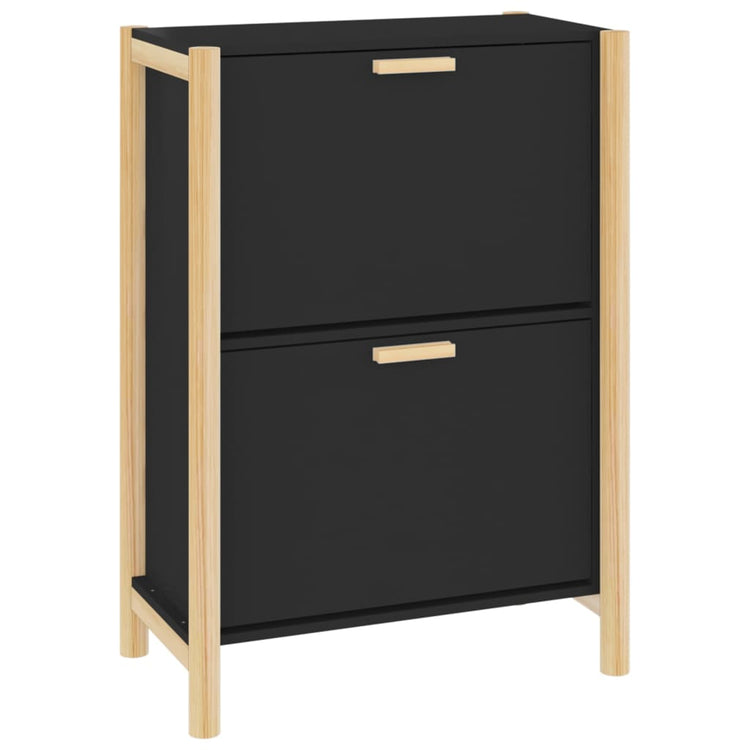Vidaxl Schuhschrank 57,5x33x80 cm propertiertes Holzschwarz