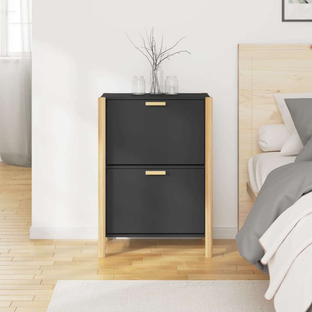 Vidaxl Schuhschrank 57,5x33x80 cm propertiertes Holzschwarz