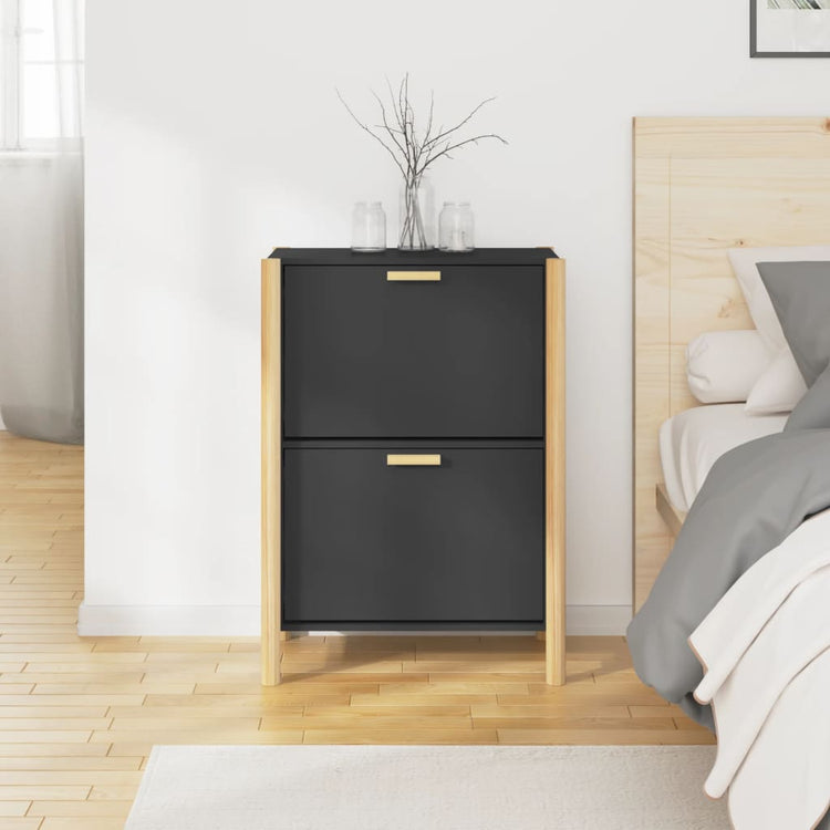 Vidaxl Schuhschrank 57,5x33x80 cm propertiertes Holzschwarz