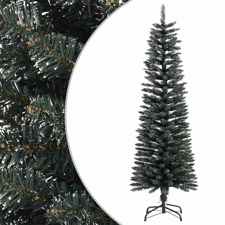 Vidaxl kunstkerstboom mit Standard schmal 150 cm PVC -Grün