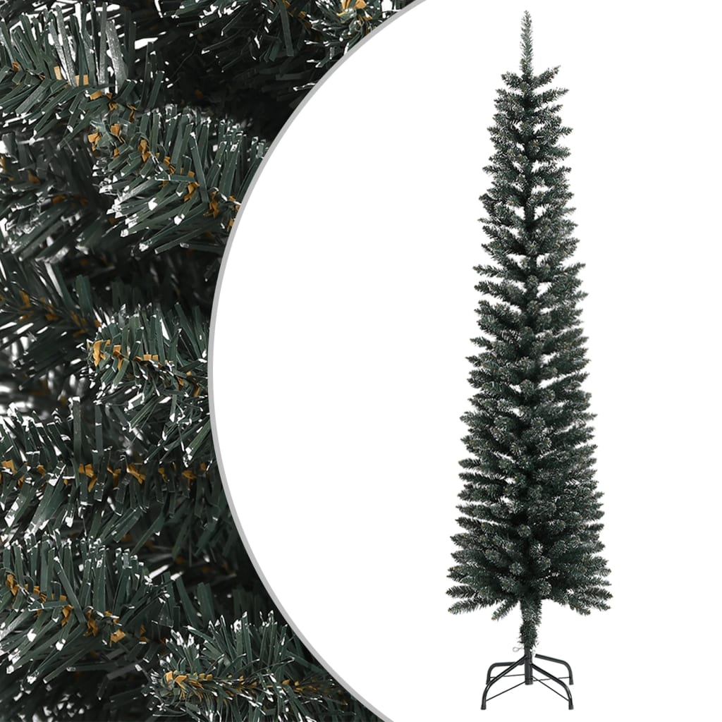 Vidaxl kunstkerstboom mit Standard schmal 240 cm PVC -Grün