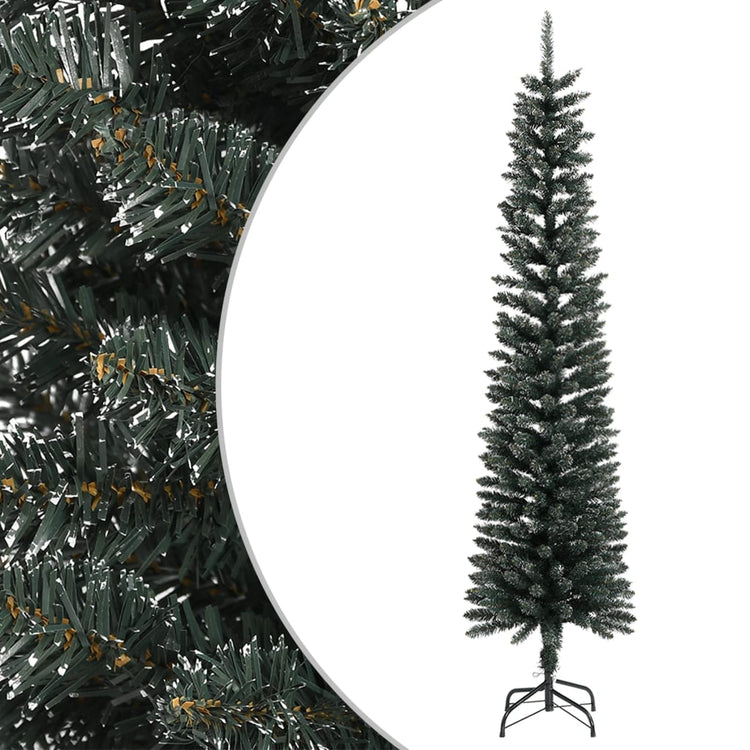 Vidaxl kunstkerstboom mit Standard schmal 240 cm PVC -Grün