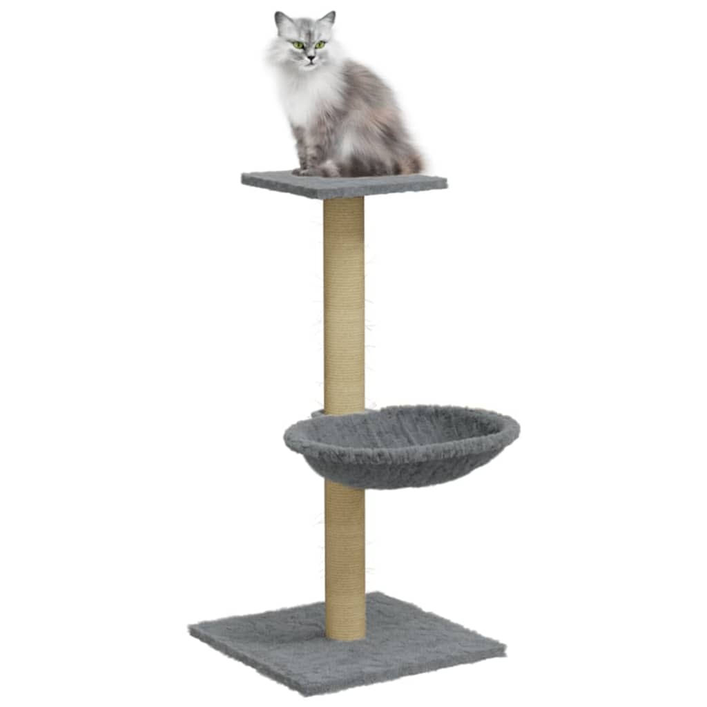Vidaxl -Katzenmöbel mit Sisalkratzer nach 74 cm hellgrau