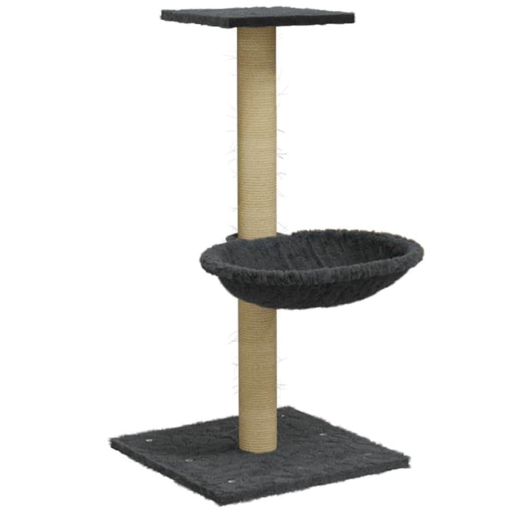 Vidaxl -Katzenmöbel mit Sisalkratzer nach 74 cm dunkelgrau