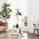 Vidaxl -Katzenmöbel mit Sisal -Kratzer -Pfosten 142 cm creme -gelenkt
