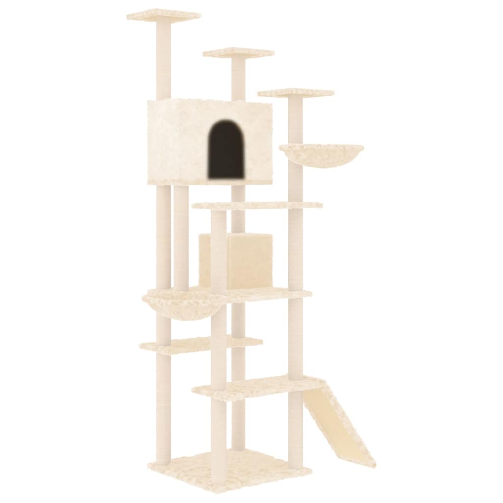 Vidaxl -Katzenmöbel mit Sisal -Kratzerpfosten 191 cm Creme -Colored