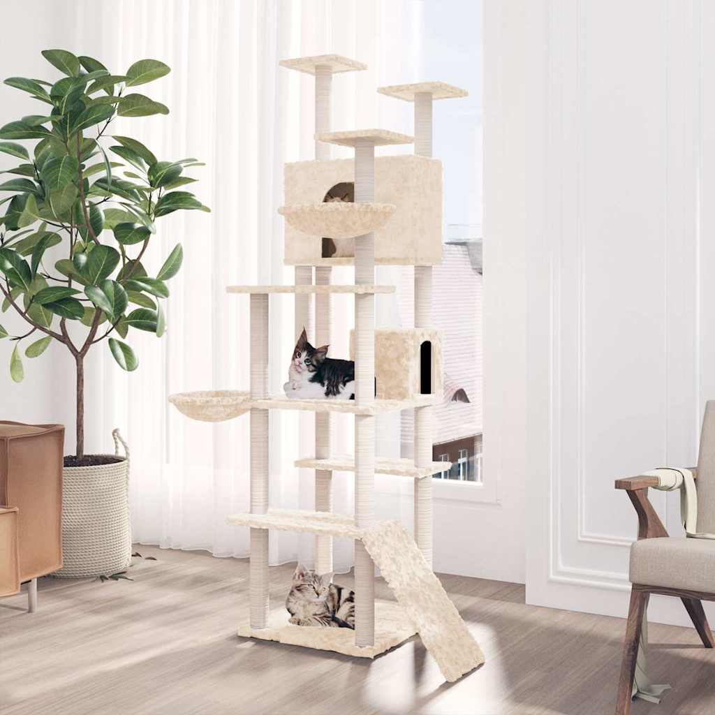 Vidaxl -Katzenmöbel mit Sisal -Kratzerpfosten 191 cm Creme -Colored