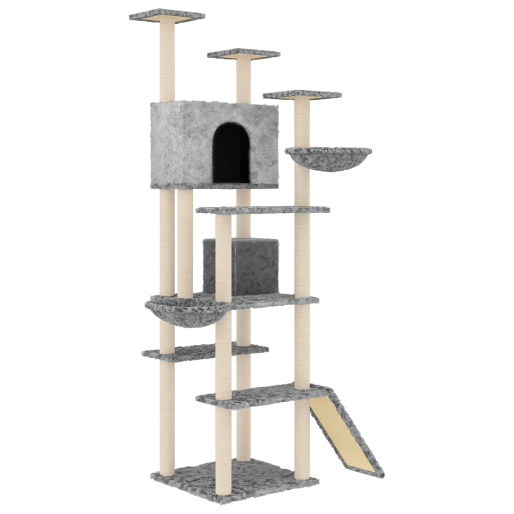Vidaxl -Katzenmöbel mit Sisal -Kratzerpfosten 191 cm hellgrau