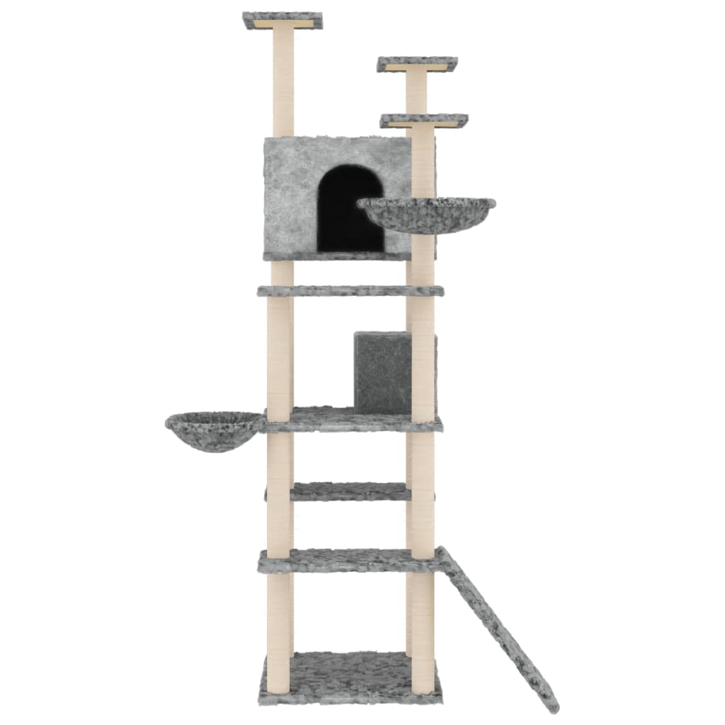 Vidaxl -Katzenmöbel mit Sisal -Kratzerpfosten 191 cm hellgrau
