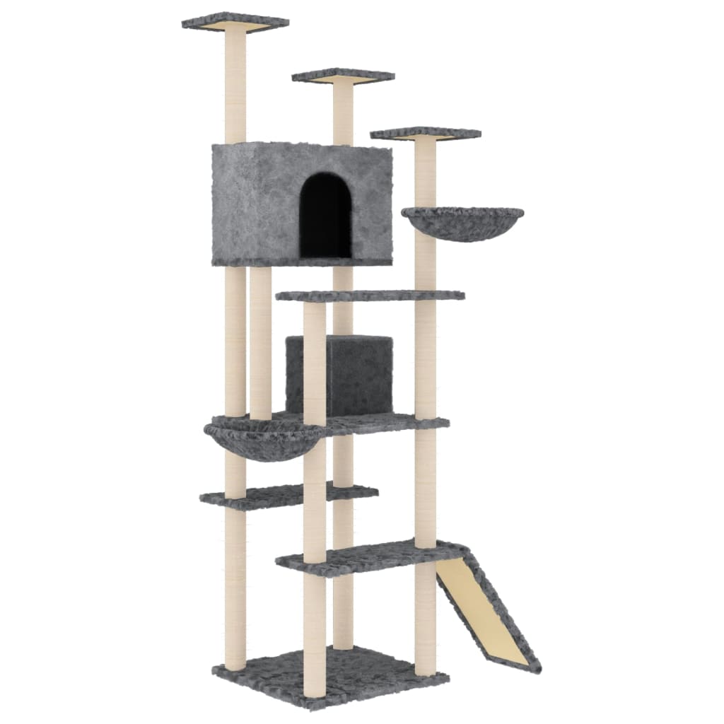 Vidaxl -Katzenmöbel mit Sisal -Kratzerpfosten 191 cm dunkelgrau