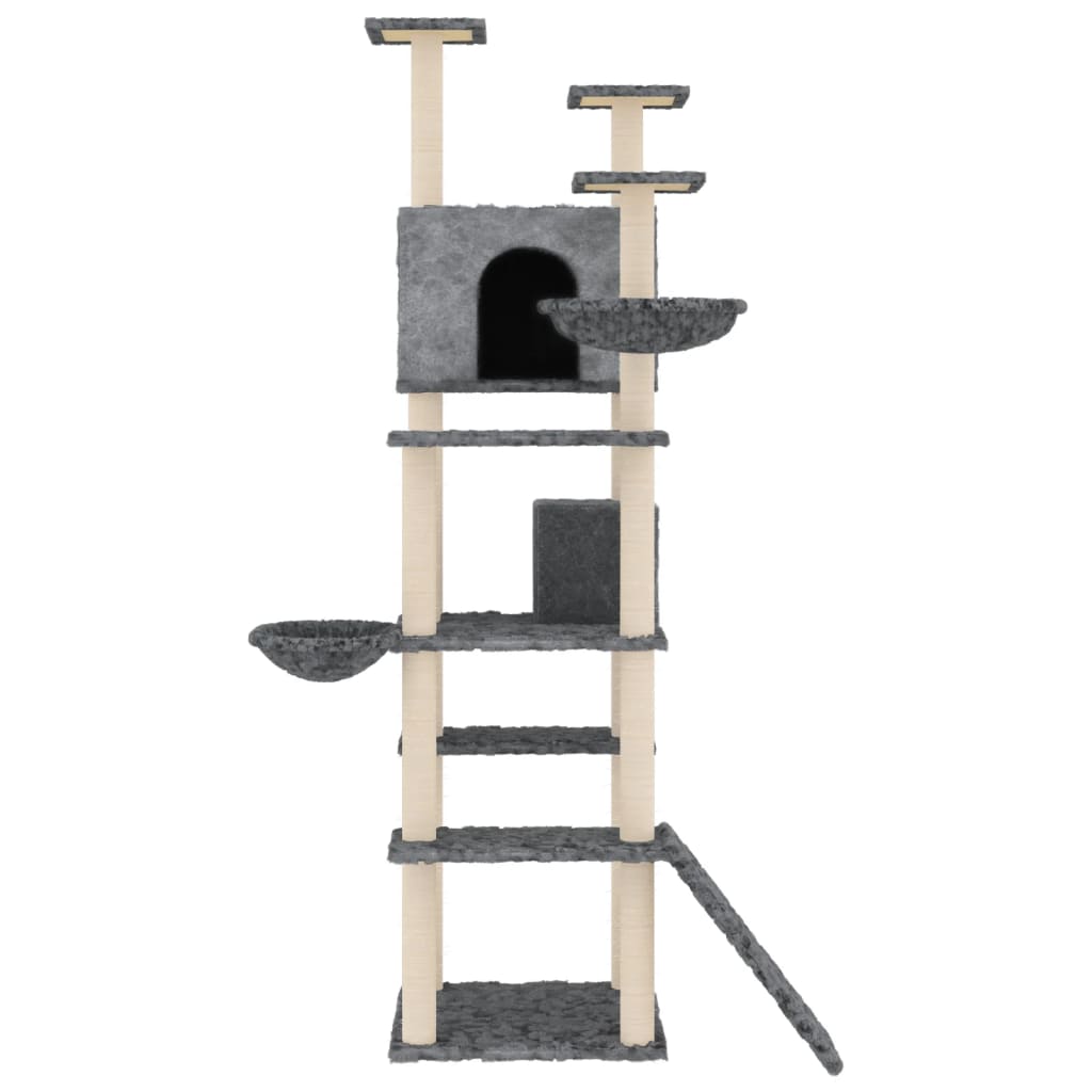 Vidaxl -Katzenmöbel mit Sisal -Kratzerpfosten 191 cm dunkelgrau