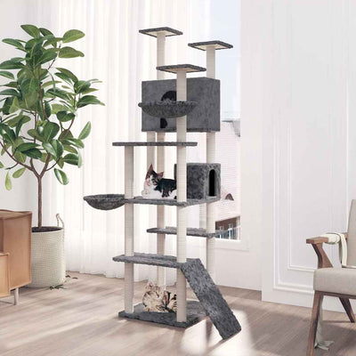 Vidaxl -Katzenmöbel mit Sisal -Kratzerpfosten 191 cm dunkelgrau