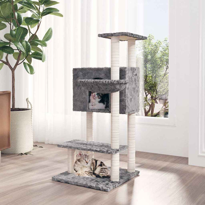Vidaxl -Katzenmöbel mit Sisal -Kratzerpfosten 108,5 cm hellgrau