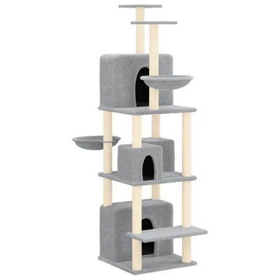 Vidaxl -Katzenmöbel mit Sisal -Kratzerpfosten 180 cm hellgrau