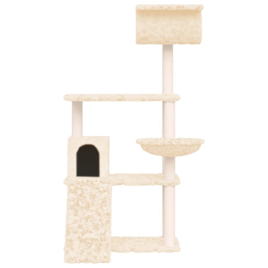 Vidaxl -Katzenmöbel mit Sisal -Kratzerpfosten 131 cm Creme -Colored