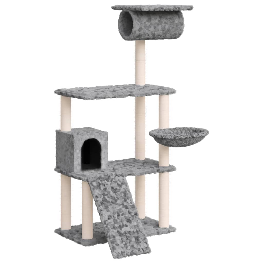 Vidaxl -Katzenmöbel mit Sisal -Kratzerpfosten 131 cm hellgrau