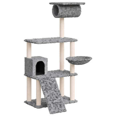 Vidaxl -Katzenmöbel mit Sisal -Kratzerpfosten 131 cm hellgrau