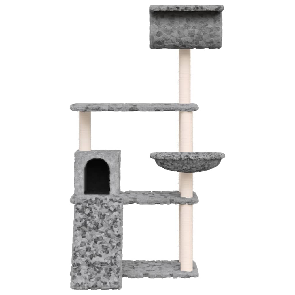 Vidaxl -Katzenmöbel mit Sisal -Kratzerpfosten 131 cm hellgrau