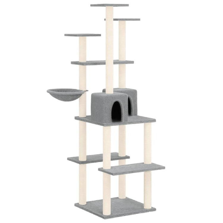 Vidaxl -Katzenmöbel mit Sisal -Kratzerpfosten 167 cm hellgrau