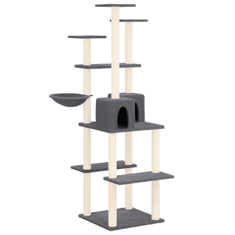 Vidaxl -Katzenmöbel mit Sisal -Kratzerpfosten 167 cm dunkelgrau