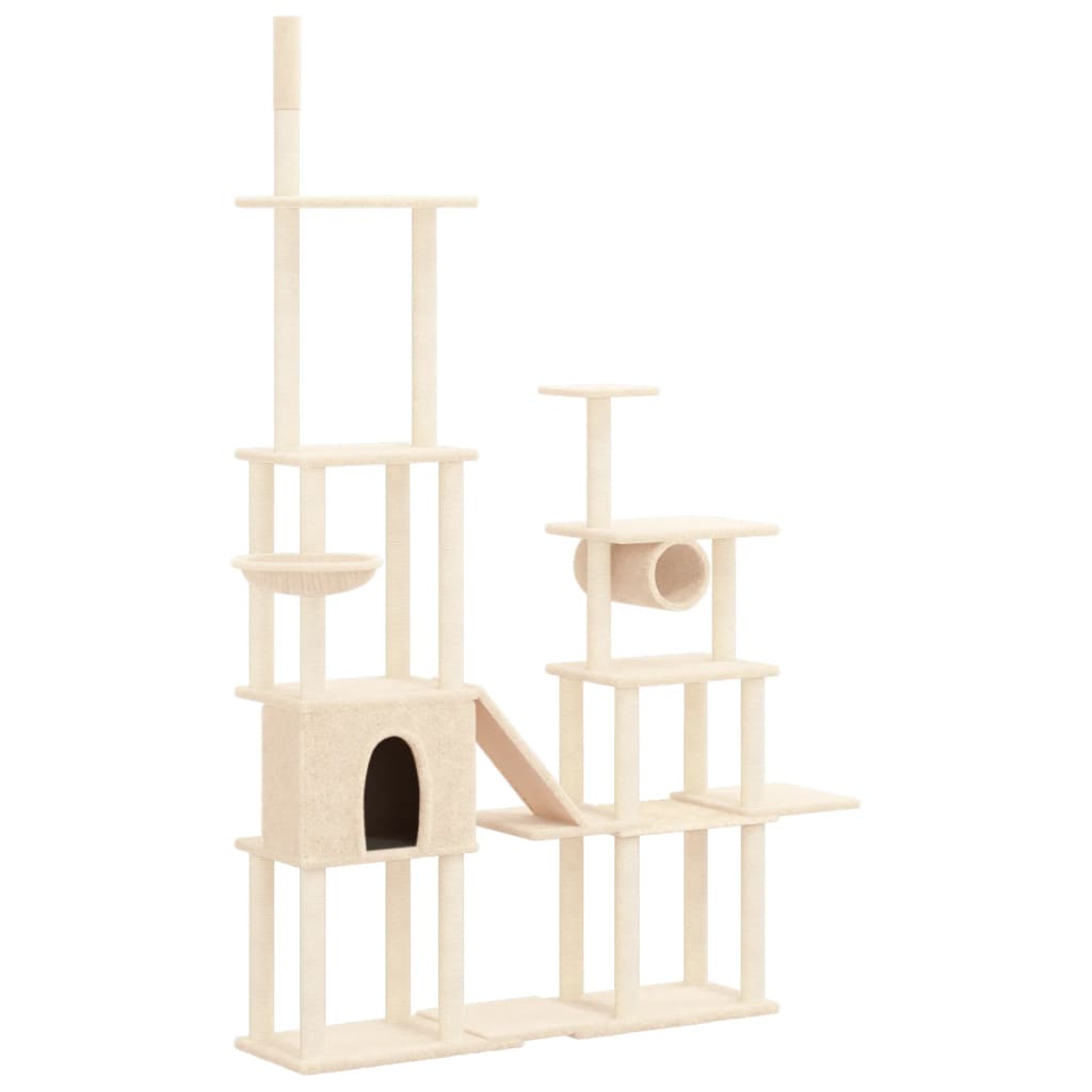 Vidaxl -Katzenmöbel mit Sisal -Kratzerpfosten 279 cm Creme -Colored