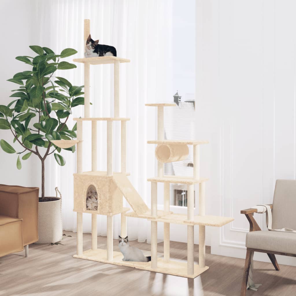 Vidaxl -Katzenmöbel mit Sisal -Kratzerpfosten 279 cm Creme -Colored
