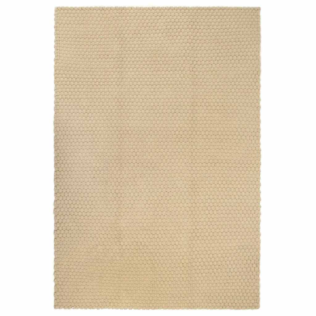 VIDAXL Rechteckige 120x180 cm Baumwolle natürlich